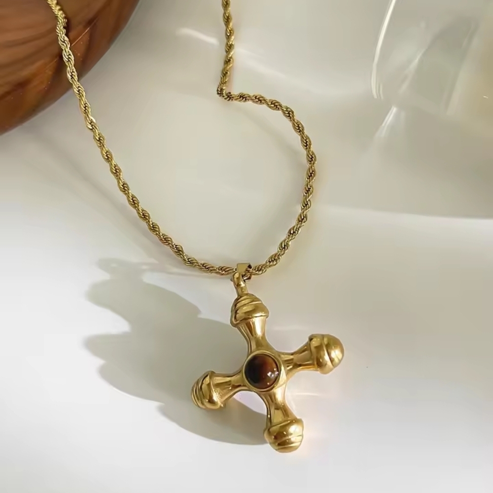 Gold Cross Pendant Necklace